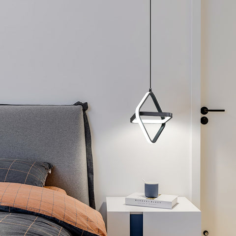 Lámpara colgante LED moderna para cama individual, 32W, regulable, para dormitorio y salón
