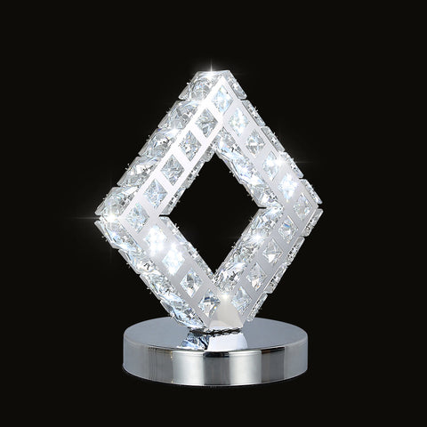Lámpara de mesa moderna de cristal, lámpara de cristal LED, luz blanca 6000K.