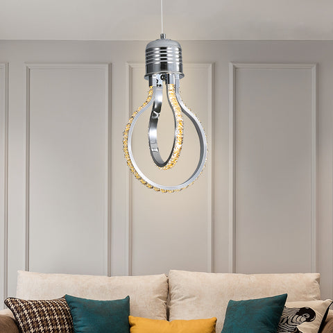 Lámpara de araña moderna, lámpara de techo de cristal LED 21 W 3000 K, lámpara colgante de aluminio para dormitorio, cocina, comedor, bar, pasillo, sala de exposiciones, altura ajustable