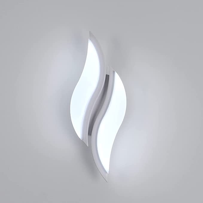 Applique Murale Intérieure LED, Moderne Lampe Murale 20W 2300LM, Éclairage Acrylique Luminaire Mural pour Salon Chambre Escalier 6500K lumière blanche froide Couleur blanche