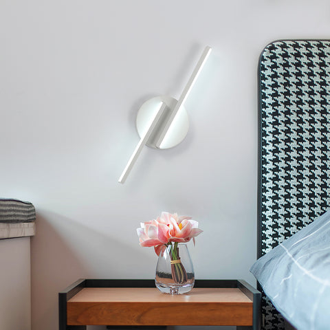 Lámpara de pared LED para interiores, lámpara de pared moderna, apliques de aluminio para sala de estar, pasillo, baño, escalera, luz nocturna (blanca), luz blanca fría de 6500K