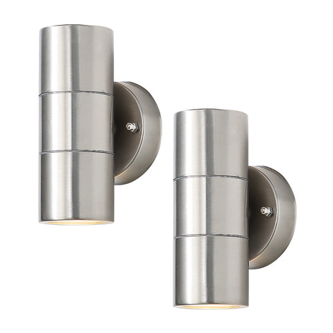 1 pieza luces de pared moda creativa elegante moda jardín LED luces de pared al aire libre luces de pared de acero inoxidable apliques de pared de doble cabeza