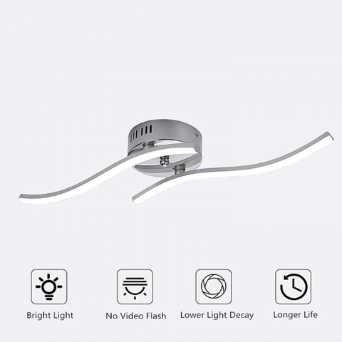 Lámpara de Techo LED, Lámpara Colgante en Forma de Onda, LEDs Integrados 14W 1100 Lumen, Lámpara de Araña Moderna para Salón o Cocina, IP20 Luz Blanca Fría 6500K