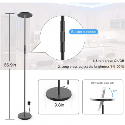 Lámpara de pie LED regulable 24W/2000LM Lámpara de pie WiFi RGB Lámpara de esquina Lámpara APP Control remoto Lámparas de pie para sala de estar, dormitorio, oficina, compatible con dispositivos domésticos inteligentes