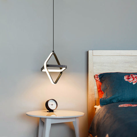 Lámpara colgante LED moderna para cama individual, 32W, regulable, para dormitorio y salón