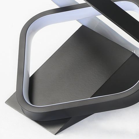 Lámpara de techo LED moderna de 24 W, 2 lámparas de techo de forma cuadrada oblicua de aluminio, lámpara de techo de metal negro, para balcón de entrada de pasillo, luz blanca fría/6500 K