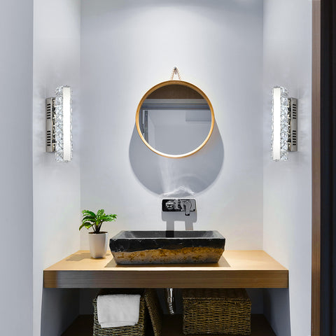 Lámpara de pared LED, lámpara de pared de cristal moderna, diseño lineal, iluminación de pared interior con luz fría de 6000 K, para baño, sala de estar, dormitorio, cocina, pasillo, restaurante