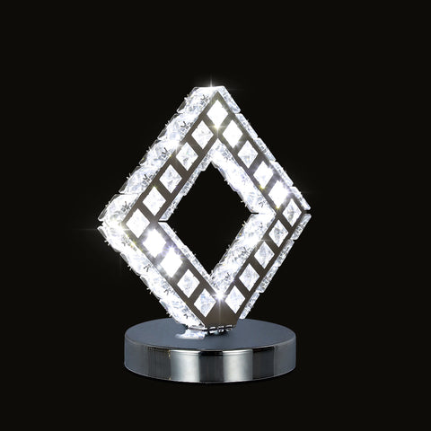 Lámpara de mesa moderna de cristal, lámpara de cristal LED, luz blanca 6000K.