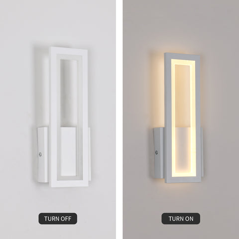 Lámpara de pared LED para interiores, lámpara de pared LED cuadrada simple de 16 W, decoración moderna, iluminación LED, lámpara de pared para sala de estar, dormitorio, luz cálida, color blanco 3000 K