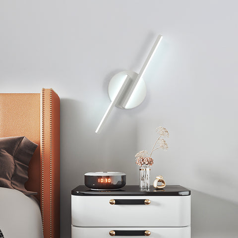 Lámpara de pared LED para interiores, lámpara de pared moderna, apliques de aluminio para sala de estar, pasillo, baño, escalera, luz nocturna (blanca), luz blanca fría de 6500K