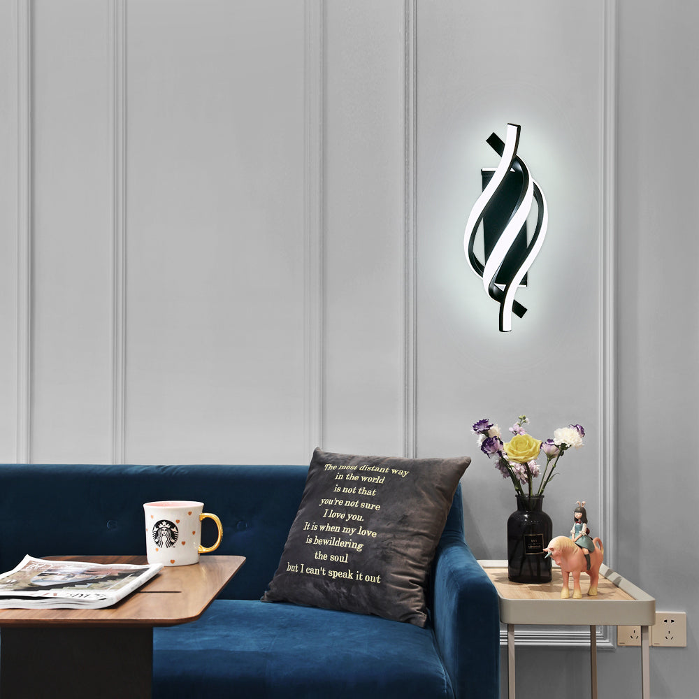 Applique Murale Interieur, Lampe LED Murale Moderne 19W Design Incurvée IP20