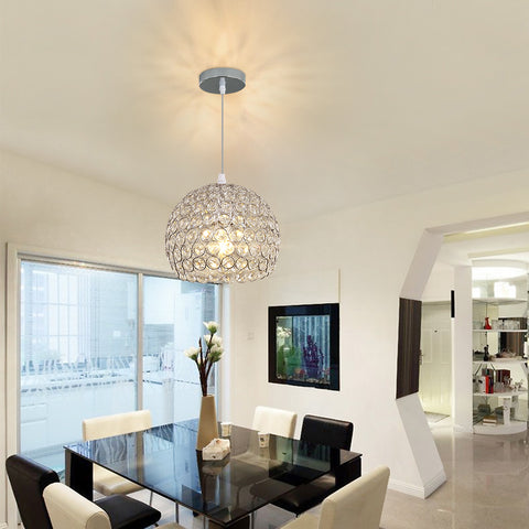 Lámpara de araña de cristal moderna Lámpara colgante de araña moderna E27 Lámpara colgante cromada con cable ajustable de 120 cm Adecuado para cocina, dormitorio, oficina, sala de estar (bombilla no incluida)