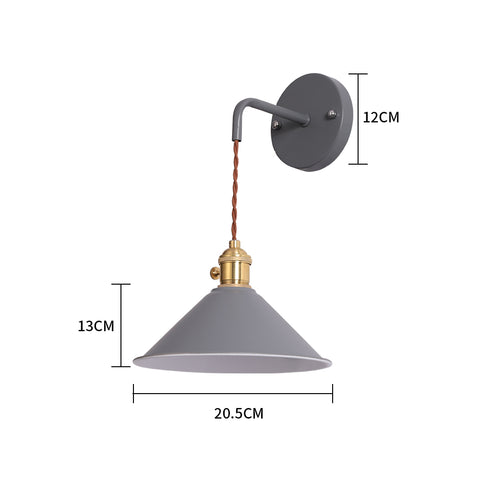 Lámpara de pared regulable enchufable para dormitorio de estilo nórdico vela macarrón pasillo de escalera creativo europeo simple con lámpara de pared con interruptor gris (bombilla no incluida)