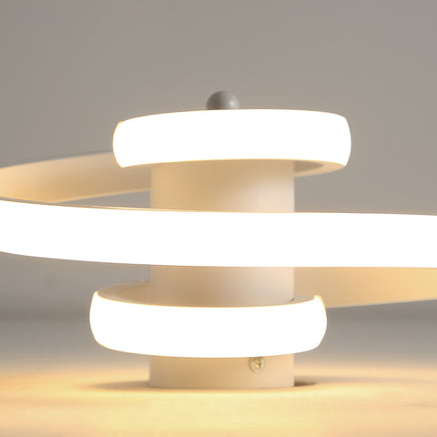 Lámpara de techo LED moderna, lámpara de araña con diseño de cinta en espiral simple de 22 W, iluminación de techo con luz blanca cálida de 3500 K para sala de estar, dormitorio, comedor, pasillo (blanco).