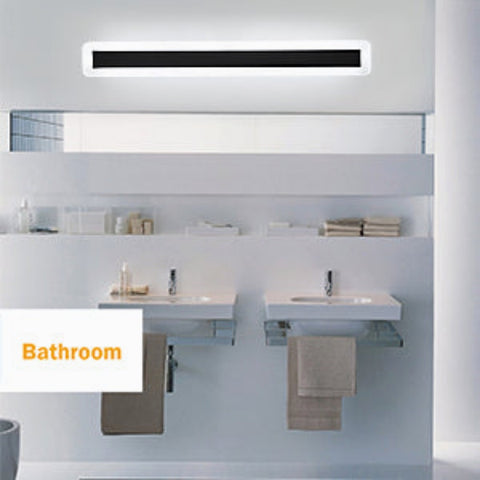 Luces de pared LED, lámpara de iluminación de pared moderna 22W 6000K, lámpara LED negra de aluminio de 60 cm, lámpara de pared decorativa para dormitorio sala de estar (luz blanca fría)