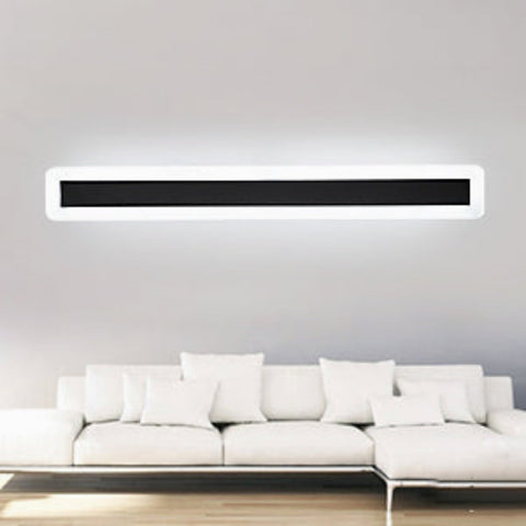 Luces de pared LED, lámpara de iluminación de pared moderna 22W 6000K, lámpara LED negra de aluminio de 60 cm, lámpara de pared decorativa para dormitorio sala de estar (luz blanca fría)