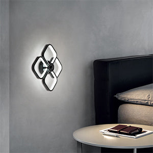 Lámpara de techo LED, lámpara de techo acrílica de metal rectangular moderna, lámpara de techo de 32 W, lámpara de techo de oficina de 24 cm de diámetro para dormitorio, sala de estar, comedor, pasillo negro