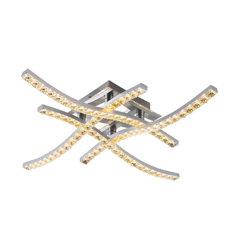 Lámpara de techo de cristal moderna, lámpara de techo LED nórdica con forma de onda, sala de estar, dormitorio, comedor, restaurante, Hotel, decoración del hogar