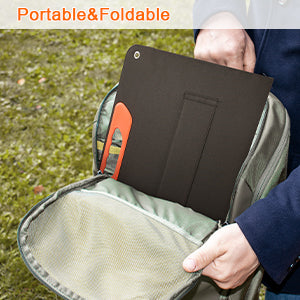 Panel solar portátil plegable de 75 W, 3 puertos DC/PD 45 W/QC3.0/USB compatible con la mayoría de generadores solares portátiles/estaciones eléctricas/teléfonos/portátiles para viajes/camping/RV