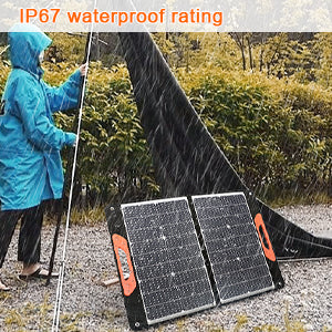 Panel solar portátil plegable de 75 W, 3 puertos DC/PD 45 W/QC3.0/USB compatible con la mayoría de generadores solares portátiles/estaciones eléctricas/teléfonos/portátiles para viajes/camping/RV