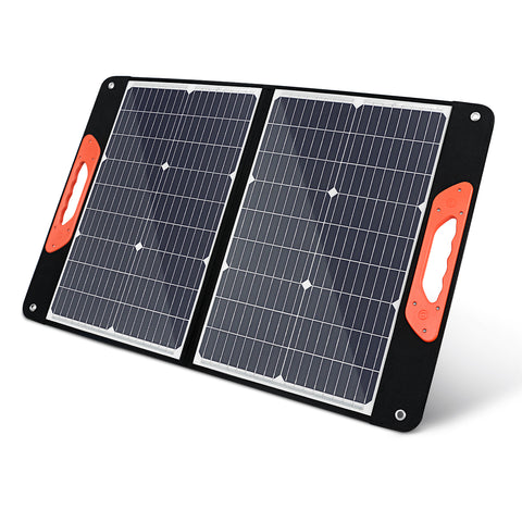 Panel solar portátil plegable de 75 W, 3 puertos DC/PD 45 W/QC3.0/USB compatible con la mayoría de generadores solares portátiles/estaciones eléctricas/teléfonos/portátiles para viajes/camping/RV