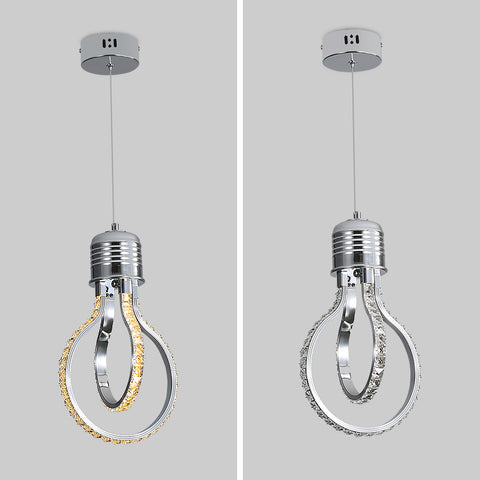 Lámpara de araña moderna, lámpara de techo de cristal LED 21 W 3000 K, lámpara colgante de aluminio para dormitorio, cocina, comedor, bar, pasillo, sala de exposiciones, altura ajustable