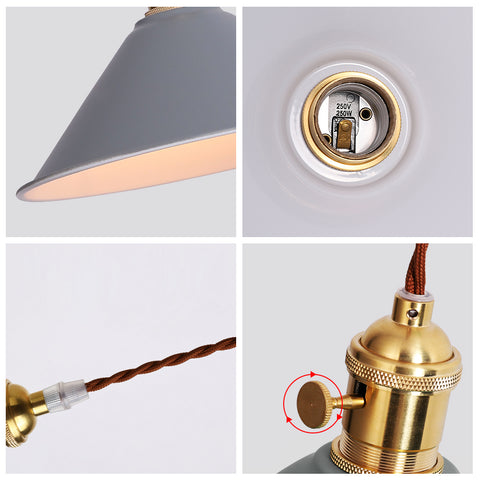 Lámpara de pared regulable enchufable para dormitorio de estilo nórdico vela macarrón pasillo de escalera creativo europeo simple con lámpara de pared con interruptor gris (bombilla no incluida)