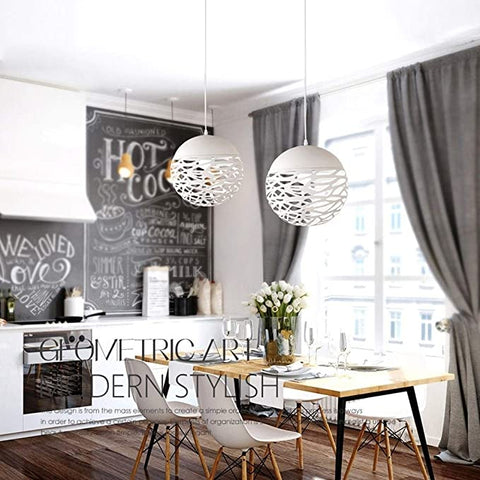 Industrial Global Metal Moderno Hueco Techo Lámpara Cocina Isla Arte Iluminación Loft Sola Cabeza Hierro Personalidad Estudio Sala Colgante Luz Restaurante Bar Mostrador Lámpara Colgante E27 Sin Bombillas