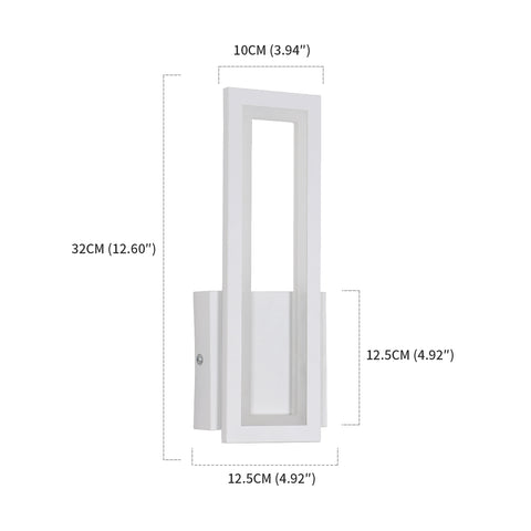 Lámpara de pared LED para interiores, lámpara de pared LED cuadrada simple de 16 W, decoración moderna, iluminación LED, lámpara de pared para sala de estar, dormitorio, luz cálida, color blanco 3000 K