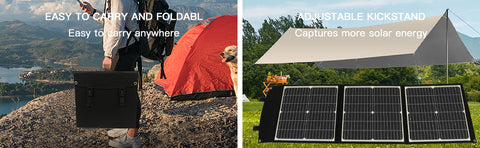 Panel Solar portátil de carga rápida plegable, cargador de batería Solar de 20V y 75W, banco de energía para teléfono, RV, relojes al aire libre, CC + USB