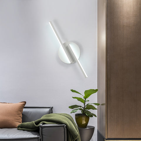 Lámpara de pared LED para interiores, lámpara de pared moderna, apliques de aluminio para sala de estar, pasillo, baño, escalera, luz nocturna (blanca), luz blanca fría de 6500K