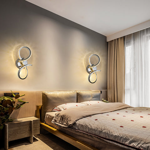 Lámpara de pared LED de 12 W, moderna, creativa, de metal, para interior, lámpara de noche, color cálido, 3000 K, iluminación para dormitorio, pasillo, sala de estar, escaleras, oficina