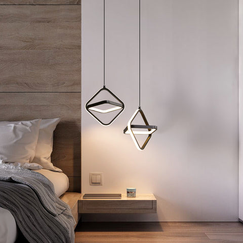 Lámpara colgante LED moderna para cama individual, 32W, regulable, para dormitorio y salón
