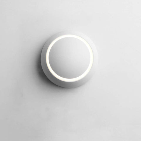 Lámpara de pared LED moderna, 2 lámparas de pared redondas, blanco cálido, 3000K, para dormitorio, sala de estar, pasillo, entrada, color blanco