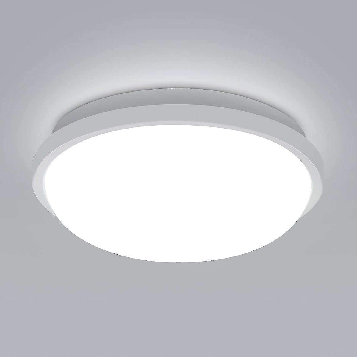 Lámpara de Techo LED Redonda, Lámpara de Techo para Baño, IP54 Impermeable 6500K Blanco Frío, Lámpara de Techo Moderna para Baño Dormitorio Cocina Sala de Estar Balcón 20W Diámetro 22cm