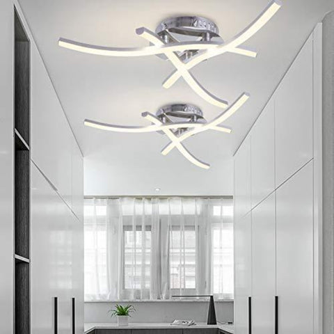 Lámpara de Techo LED de Diseño Moderno, Lámpara de Techo en Forma de Onda, Blanco Cálido 3000k, LED Integrados 18W 1.600Lm, Lámpara de Araña Moderna para Salón Dormitorio Comedor