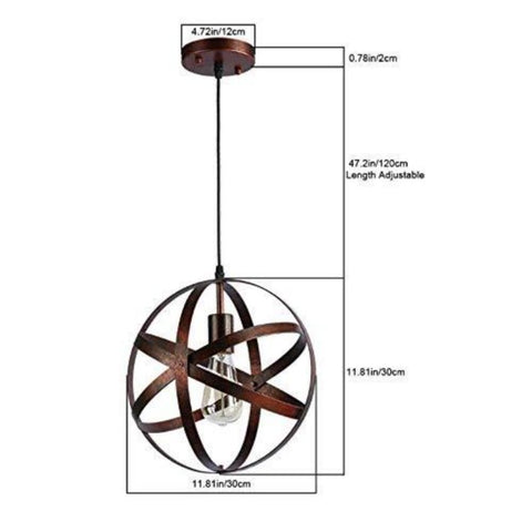 Lámpara colgante vintage, luces de techo de araña retro, iluminación de techo industrial E27 para restaurante, bar, comedor, lámpara de 30 cm