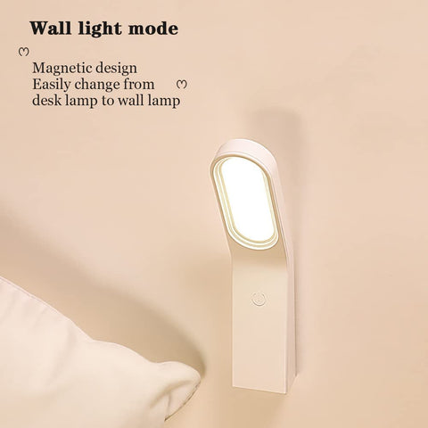 Lámpara de escritorio LED, lámpara de noche regulable, 10 niveles de brillo, protección ocular con control táctil flexible, lámpara de escritorio con puerto USB, lámpara de pared de diseño magnético