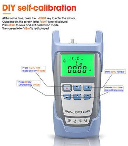 Probador de cable óptico del fotómetro de fibra óptica FTTH Probador de fibra óptica -70 dBm a +10 dBm