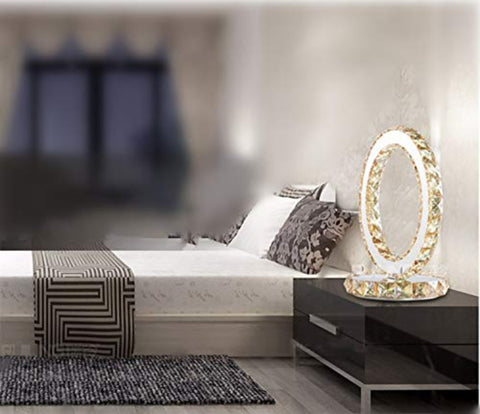 Lámparas de mesa de vidrio, lámparas de noche modernas LED de acero inoxidable, lámpara de escritorio redonda de 12 W, luz blanca cálida