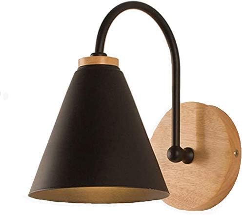 Applique de Chevet Bois Scandinave Lampe murale Avec ampoule 5W E27 Blanc Chaud 3000K Pour chambre à coucher, salon, couloir, entrée Noir