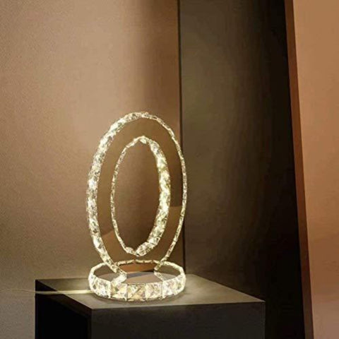 Lámparas de mesa de vidrio, lámparas de noche modernas LED de acero inoxidable, lámpara de escritorio redonda de 12 W, luz blanca cálida