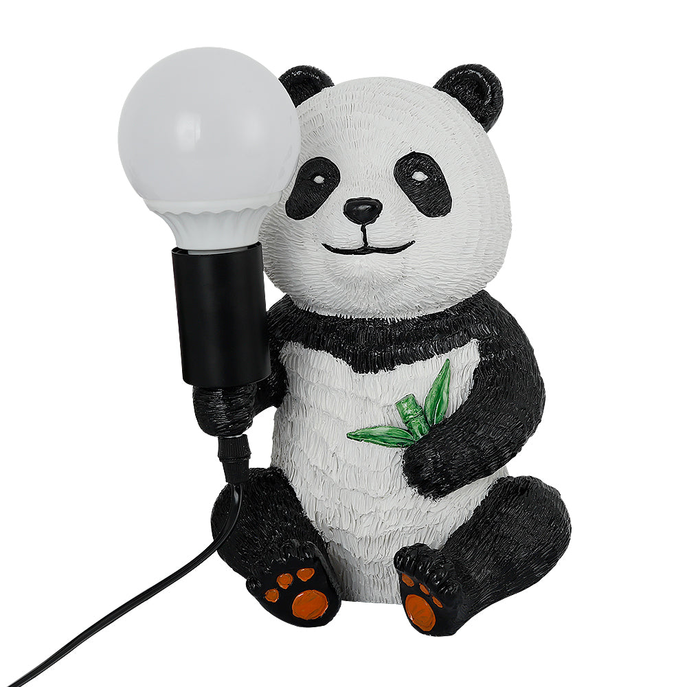 Lámparas de mesa con diseño de panda de resina, luz nocturna creativa moderna con cable enchufable, lámpara de escritorio LED de animales, lámpara de noche para decoración del hogar
