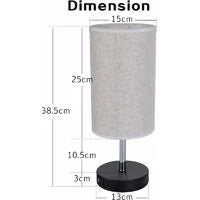 Lámpara de noche táctil regulable 2 USB con bombilla E27 Lámpara de mesa con pantalla de tela beige para mesita de noche, bar, dormitorio, sala de estar, hotel, cafetería, habitación infantil, sala de estar, oficina (sin bombilla)