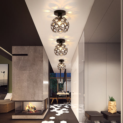 Mini Lustre en Cristal Plafonnier Moderne E27