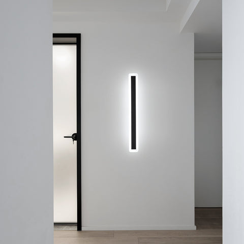 Luces de pared LED, lámpara de iluminación de pared moderna 22W 6000K, lámpara LED negra de aluminio de 60 cm, lámpara de pared decorativa para dormitorio sala de estar (luz blanca fría)