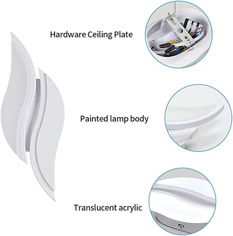 Aplique de pared interior de 32 W, lámpara de pared LED blanca, giratoria cuadrada, para escaleras interiores, sala de estar y dormitorio