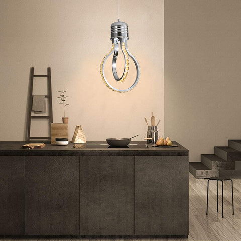 Lámpara de araña moderna, lámpara de techo de cristal LED 21 W 3000 K, lámpara colgante de aluminio para dormitorio, cocina, comedor, bar, pasillo, sala de exposiciones, altura ajustable