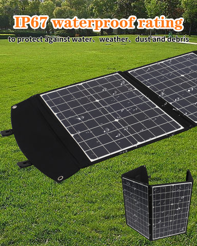 Panel Solar 120W - Energía Monocristalina, 3 Interfaces, Salida DC 19V/6.31A, USB QC3.0 24W y Tipo-C PD45W