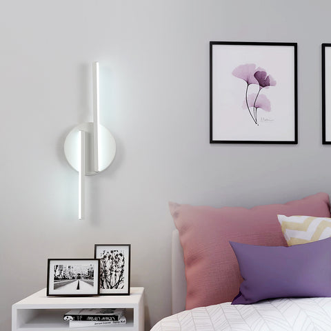 Lámpara de pared LED para interiores, lámpara de pared moderna, apliques de aluminio para sala de estar, pasillo, baño, escalera, luz nocturna (blanca), luz blanca fría de 6500K